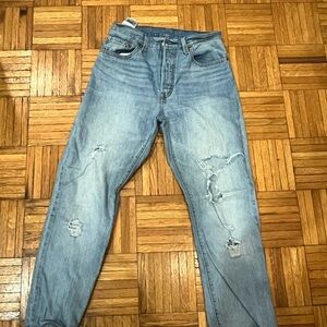 Levi's Blue Relaxed Fit Jeans with Natural Distressing